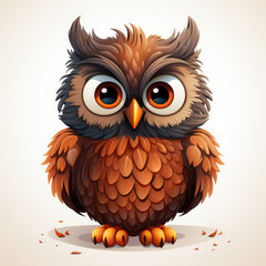Obraz premium Watercolor Owl vector, clipart Illustration, Generative Ai