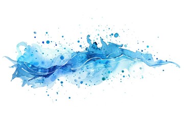 A beautiful watercolor painting of a blue wave. Perfect for nature-themed designs