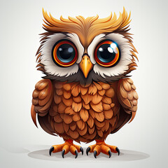 Fototapeta premium Watercolor Owl vector, clipart Illustration, Generative Ai