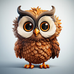 Obraz premium Watercolor Owl vector, clipart Illustration, Generative Ai
