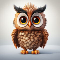 Obraz premium Watercolor Owl vector, clipart Illustration, Generative Ai