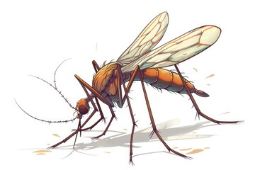 Detailed drawing of a mosquito, suitable for educational purposes
