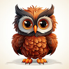 Fototapeta premium Watercolor Owl vector, clipart Illustration, Generative Ai