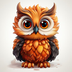 Fototapeta premium Watercolor Owl vector, clipart Illustration, Generative Ai