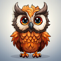 Fototapeta premium Watercolor Owl vector, clipart Illustration, Generative Ai