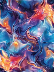 backdrop of colorful liquid swirls, translucent textures and seamless patterns
