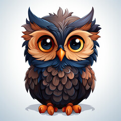 Fototapeta premium Watercolor Owl vector, clipart Illustration, Generative Ai