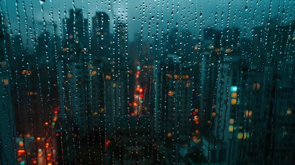 Rain droplets on windows.