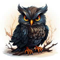 Watercolor Owl vector, clipart Illustration, Generative Ai