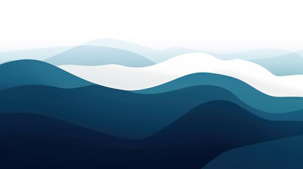 abstract wallpaper with gradient waves in dark blue, teal , cerulean and contrasting white
