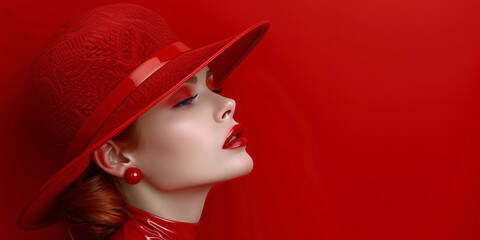 beautiful woman with red hat