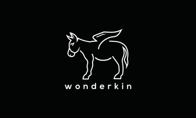 illustration for a line art wonderkin winged horse