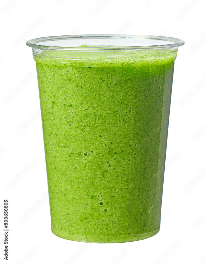 Canvas Prints take away cup of green spinach and banana smoothie