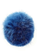 Fluffy blue fur ball on a clean white background. Perfect for pet product advertisements
