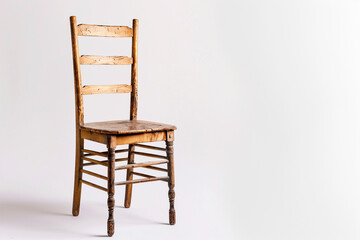 A classic ladderback chair with a plain white background.