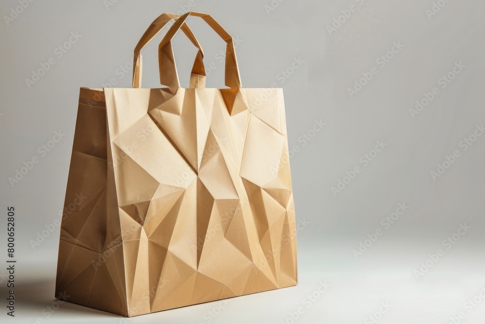 Poster a paper bag sitting on a table. suitable for various uses