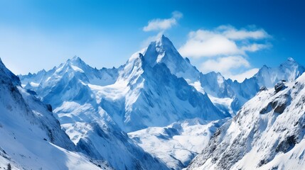 Fototapeta na wymiar Panoramic view of the mountains in winter. Caucasus, Russia