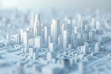 Fototapeta premium Urban model with skyscrapers, ideal for architectural projects