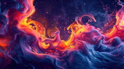 background design of multicolored liquid swirls, blast and explosion