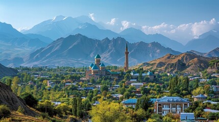 Osh skyline, Kyrgyzstan, ancient Silk Road city
