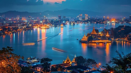 Phuket skyline, Thailand, island cityscape