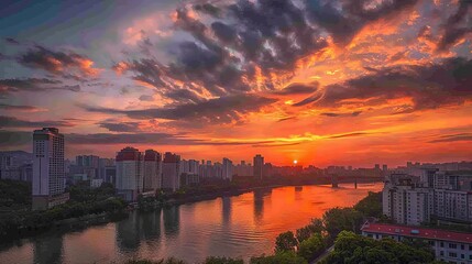 Pyongyang skyline, North Korea, unique socialist architecture