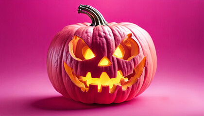 Cute pink halloween pumpkin