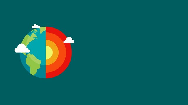 animation of earth layers with clouds