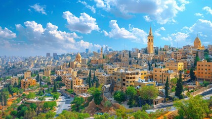 Amman skyline, Jordan, mix of ancient and modern
