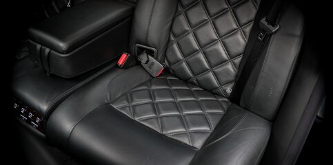 Black leather back seat