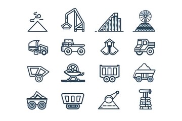 Collection of various construction related icons, perfect for use in presentations and websites