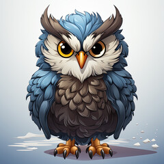 Fototapeta premium Watercolor Owl vector, clipart Illustration, Generative Ai