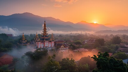 Chiang Rai skyline, Thailand, gateway to the Golden Triangle