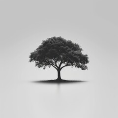 design symbol of a silhouette tree in black color on light background 