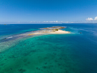 Drone shot of Tropical Island. Hagonoy Beach. Britania Group of Island. Mindanao,Philippines.