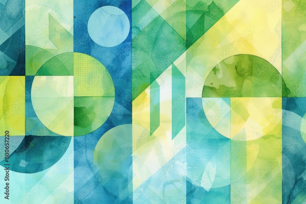 Poster abstract painting with geometric shapes. suitable for backgrounds or modern art concepts