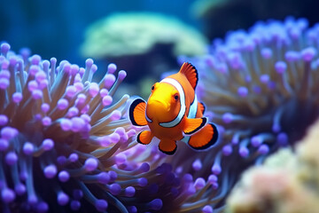 Colorful Clownfish in a Vibrant Aquarium