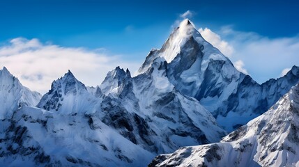 Fototapeta na wymiar Panoramic view of the Himalaya mountains in Nepal, Asia