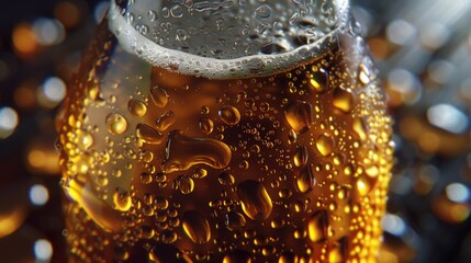 A detailed close up of a glass of beer. Ideal for pub or brewery concepts