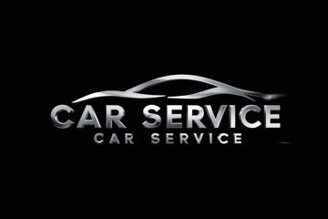 A black car service logo with the words'car service ', AI