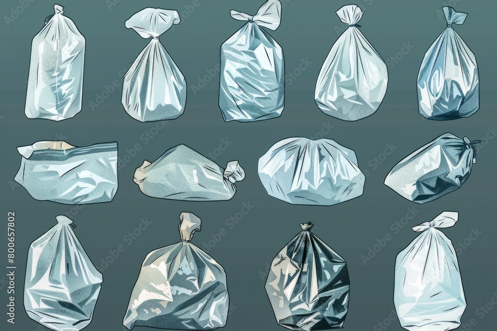 Poster A collection of bags arranged neatly on a table. Ideal for showcasing products or organizing concepts