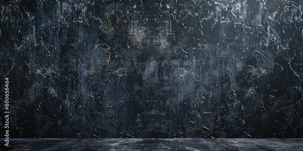 Poster A simple empty room with a black wall and floor. Suitable for various design concepts
