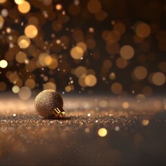 AI generated illustration of Shiny Christmas balls with falling glitter