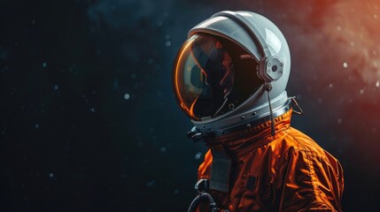 Astronaut in Training with Space Helmet and Work Helmet