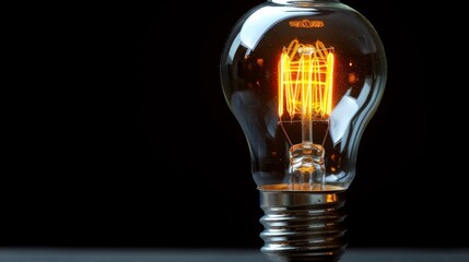A light bulb with a yellow glow sitting on top of something, AI
