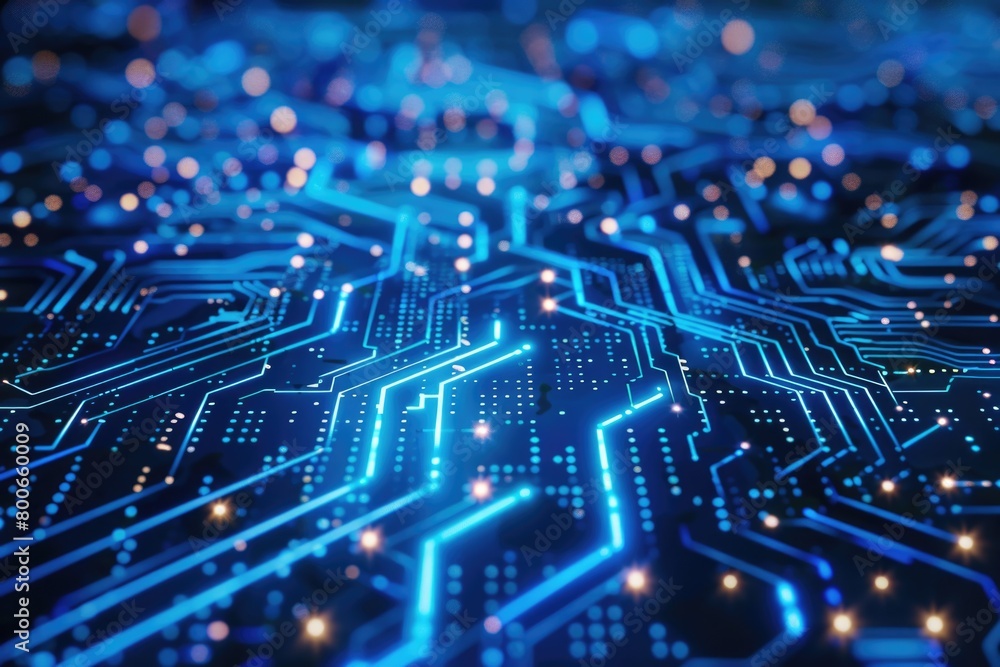 Poster Detailed view of a computer circuit board, ideal for technology concepts