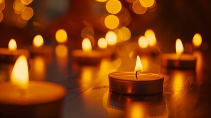 The flickering flames of the candles cast dancing shadows on the walls adding to the cozy and tranquil atmosphere. 2d flat cartoon.