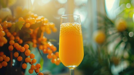 Fresh orange juice in a glass, perfect for food and beverage concepts