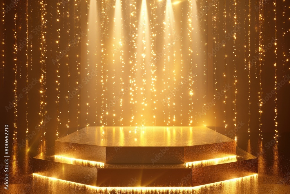Aufkleber A stage with lights and a podium in the middle. Ideal for event or performance concepts