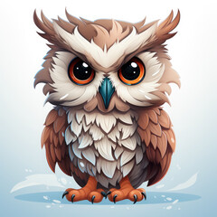 Fototapeta premium Watercolor Owl vector, clipart Illustration, Generative Ai